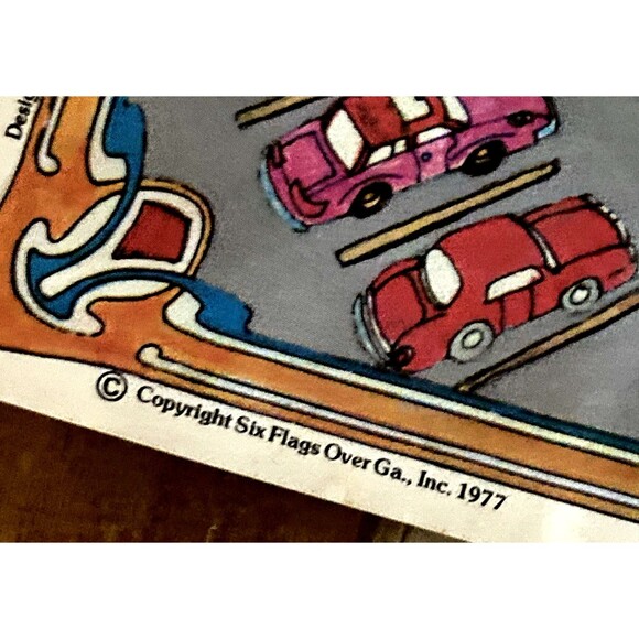 Vintage 1977 - Six Flags Atlanta Georgia Amusement Park Souvenir Map 33” x 26” - Picture 6 of 6